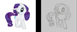 Size: 1350x561 | Tagged: safe, artist:lauren faust, rarity, pony, unicorn, g4, concept art, pencil drawing, sketch, traditional art