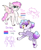 Size: 2048x2509 | Tagged: safe, artist:moccabliss, oc, oc only, oc:dune daylight, oc:dust bunny, dracony, dragon, hippogriff, hybrid, bigender pride flag, bisexual pride flag, high res, magical lesbian spawn, offspring, parent:gabby, parent:smolder, parent:sweetie belle, pride, pride flag