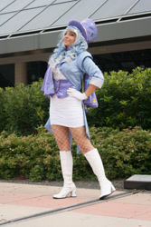 Size: 2592x3888 | Tagged: safe, artist:mieucosplay, trixie, human, bronycon, bronycon 2014, g4, boots, clothes, cosplay, costume, gloves, hand on hip, hat, high heel boots, high res, irl, irl human, photo, shoes, trixie's hat
