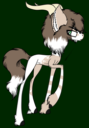 Size: 1937x2781 | Tagged: safe, artist:beamybutt, oc, oc only, pony, antlers, ear fluff, green background, hoof fluff, simple background, solo