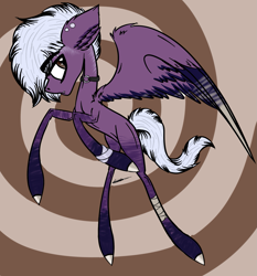 Size: 1873x2009 | Tagged: safe, artist:beamybutt, oc, oc only, pegasus, pony, abstract background, collar, ear fluff, ear piercing, male, pegasus oc, piercing, rearing, solo, stallion, wings