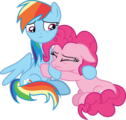 Size: 2043x1942 | Tagged: safe, artist:php178, derpibooru exclusive, pinkie pie, rainbow dash, earth pony, pegasus, pony, g4, the beginning of the end, .svg available, comforting, consoling, crying, cute, duo, duo female, eyes closed, female, floppy ears, folded wings, holding hooves, holding onto someone, hoof on shoulder, hug, inkscape, looking down, loyalty, mare, sad, sadorable, simple background, svg, tail, tail wrap, tears of pain, tears of sadness, transparent background, true friends, vector, wings, wrinkles