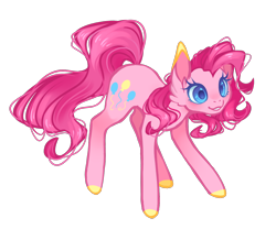 Size: 1200x1000 | Tagged: safe, artist:noctylumi, pinkie pie, earth pony, pony, g4, colored ears, colored hooves, colored pupils, cute, diapinkes, ear fluff, female, mare, simple background, smiling, solo, transparent background