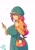 Size: 1400x2000 | Tagged: safe, artist:sozglitch, part of a set, sunset shimmer, equestria girls, g4, big breasts, breasts, busty sunset shimmer, cellphone, clothes, dress, emanata, hat, huge breasts, looking at you, nail polish, part of a series, phone, purse, simple background, smartphone, solo, sweater, turned head, white background