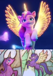 Size: 1241x1765 | Tagged: safe, screencap, sunny starscout, alicorn, pony, g5, my little pony: a new generation, spoiler:my little pony: a new generation, 3d, alicornified, artificial horn, artificial wings, astral horn, astral wings, augmented, ethereal horn, ethereal wings, female, foreshadowing, horn, magic, magic horn, magic wings, mare, race swap, spoiler, sunnycorn, wings