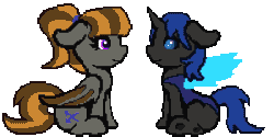 Size: 400x200 | Tagged: source needed, safe, artist:bitassembly, oc, oc only, oc:mythic dawn, oc:swift dawn, bat pony, changeling, pony, animated, bat pony oc, blue changeling, blue eyes, brother and sister, changeling oc, commission, eyelashes, eyes closed, female, gif, hair tie, heart, horn, incest, kiss on the lips, kissing, leaning forward, looking at each other, male, mare, pixel art, platonic kiss, ponytail, purple eyes, siblings, simple background, sitting, stallion, transparent background, wings, ych result