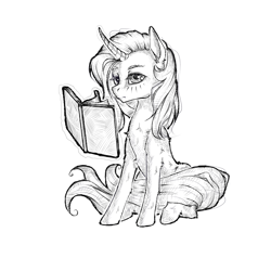 Size: 2500x2500 | Tagged: safe, artist:madhotaru, oc, oc only, pony, unicorn, book, high res, solo