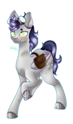 Size: 1878x3192 | Tagged: safe, artist:fantisai, oc, oc only, pegasus, pony, bag, goggles, hoof polish, pegasus oc, raised hoof, saddle bag, simple background, smiling, solo, transparent background, wings