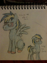 Size: 720x960 | Tagged: safe, artist:zombietator, oc, oc only, pegasus, pony, duo, frown, male, pegasus oc, smiling, stallion, traditional art, wings