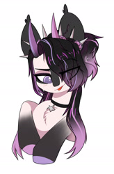 Size: 1280x1946 | Tagged: safe, artist:cloud-fly, oc, oc only, earth pony, pony, bust, female, horns, mare, portrait, simple background, solo, white background