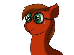 Size: 1280x950 | Tagged: safe, artist:tranzmuteproductions, oc, oc only, earth pony, pony, bust, earth pony oc, freckles, glasses, male, simple background, solo, stallion, transparent background