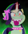 Size: 664x813 | Tagged: safe, alternate version, edit, edited screencap, editor:horsesplease, screencap, rarity, pony, unicorn, g5, my little pony: a new generation, 1000 hours in ms paint, bow, collar, cropped, doggiecorn, evil, evil rarity, evil smile, female, grin, panting, raridog, smiling, solo, spiked collar, sproutity, stupid, tongue out