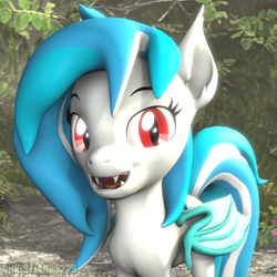 Size: 1000x1000 | Tagged: safe, artist:christian69229, oc, oc only, oc:snowflake, bat pony, pony, 3d, bat pony oc, bust, female, looking at you, mare, open mouth, portrait, solo, source filmmaker