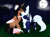 Size: 1548x1138 | Tagged: safe, artist:bunfoxx20studios, princess luna, oc, oc:alexus nictivia, alicorn, hybrid, pony, g4, alternate design, canon x oc, moon, night, redesign, sky