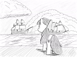 Size: 2048x1536 | Tagged: safe, artist:nstephen1991, apple bloom, earth pony, pony, g4, boat, female, filly, solo, water