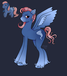 Size: 1732x1966 | Tagged: safe, artist:immunefox, tornado (g1), pegasus, pony, g1, g4, digital art, fanart, freckles, g1 to g4, generation leap, looking at you, male, procreate app, redesign, simple background, smiling, solo, spread wings, stallion, tornado, unshorn fetlocks, wings