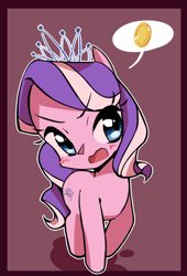 Size: 1054x1554 | Tagged: safe, artist:moka, diamond tiara, earth pony, pony, g4, bits, blushing, female, filly, jewelry, solo, tiara