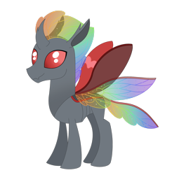 Size: 1518x1549 | Tagged: safe, artist:dyonys, oc, oc only, oc:chroam, changedling, changeling, male, simple background, solo, spread wings, transparent background, wings