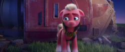 Size: 1909x796 | Tagged: safe, screencap, sprout cloverleaf, earth pony, pony, g5, my little pony: a new generation, spoiler:my little pony: a new generation, 3d, defeated, destroyed, destruction, emperor sprout, male, sad, sprouticus maximus, stallion