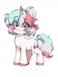 Size: 1237x1633 | Tagged: safe, alternate version, artist:cottonsweets, oc, oc only, oc:cottonsweets, pony, unicorn, g5, clothes, looking at you, smiling, solo, sweater