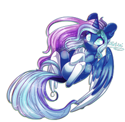 Size: 4019x3901 | Tagged: safe, artist:fantisai, oc, oc only, alicorn, pony, alicorn oc, coat markings, colored wings, ear fluff, ethereal mane, horn, simple background, socks (coat markings), solo, starry mane, transparent background, two toned wings, wings