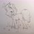 Size: 2992x2992 | Tagged: safe, artist:lightisanasshole, izzy moonbow, butterfly, pony, unicorn, g5, chest fluff, cute, ear fluff, ear piercing, earring, female, flower, fluffy, grass, high res, hoof fluff, izzybetes, jewelry, leg fluff, lineart, mare, necklace, photo, piercing, side view, simple background, smiling, solo, traditional art, wip