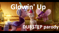 Size: 1280x720 | Tagged: safe, edit, edited screencap, screencap, pipp petals, queen haven, zipp storm, pegasus, pony, g5, my little pony: a new generation, spoiler:g5, spoiler:my little pony: a new generation, 3d, dubstep, female, glowin' up, mare, music, remix, song, sound, sound only, webm, youtube poop, ytpmv