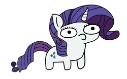 Size: 1204x754 | Tagged: safe, artist:ranze61, rarity, pony, unicorn, g4, chibi, colored, cutie mark, female, horn, mare, purple mane, purple tail, simple background, solo, squatpony, tail, white background