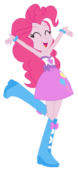 Size: 260x570 | Tagged: safe, artist:leahrow, pinkie pie, equestria girls, g4, bare shoulders, base used, simple background, sleeveless, solo, strapless, white background