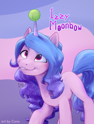 Size: 1870x2480 | Tagged: safe, artist:pwnagespartan, izzy moonbow, pony, unicorn, g5, my little pony: a new generation, spoiler:my little pony: a new generation, abstract background, ball, female, izzy's tennis ball, solo, tennis ball