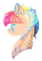 Size: 1920x2785 | Tagged: safe, artist:oneiria-fylakas, oc, oc only, oc:rainbow nakzan, pony, bust, portrait, simple background, solo, transparent background