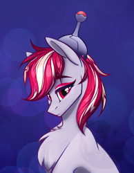 Size: 1526x1965 | Tagged: safe, artist:alrumoon_art, sugar moonlight, earth pony, pony, g5, my little pony: a new generation, spoiler:my little pony: a new generation, abstract background, anti-mind reading cap, female, mare, solo