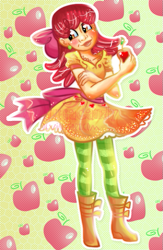 Size: 447x686 | Tagged: safe, artist:jujubacandy, apple bloom, human, g4, clothes, dress, humanized, solo