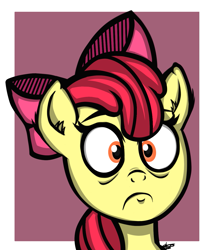Size: 1193x1381 | Tagged: safe, artist:norsecyborg, apple bloom, earth pony, pony, g4, female, filly, shocked, solo