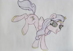 Size: 2707x1890 | Tagged: safe, alternate version, artist:straighttothepointstudio, edit, pipp petals, pegasus, pony, g5, my little pony: a new generation, spoiler:my little pony: a new generation, adorapipp, cute, female, happy, mare, solo, traditional art
