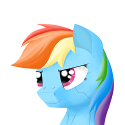 Size: 1280x1280 | Tagged: safe, artist:zocidem, rainbow dash, pegasus, pony, g4, augmented, bust, cyberpunk, portrait, simple background, solo, transparent background