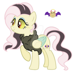 Size: 1280x1267 | Tagged: safe, artist:princess-kitsune-tsu, oc, oc only, hybrid, pony, female, interspecies offspring, offspring, parent:discord, parent:fluttershy, parents:discoshy, simple background, solo, transparent background