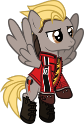 Size: 918x1357 | Tagged: safe, artist:lightningbolt, derpibooru exclusive, pegasus, pony, g4, .svg available, boots, clothes, danger days: the true lives of the fabulous killjoys, dyed mane, dyed tail, feathered wings, fingerless gloves, flying, frown, gloves, jacket, jewelry, kobra kid, male, mikey way, my chemical romance, necklace, ponified, shirt, shoes, show accurate, simple background, solo, spread wings, stallion, svg, tail, transparent background, undershirt, vector, wings
