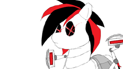 Size: 1152x648 | Tagged: safe, artist:nukepony360, oc, oc only, oc:prototype v, android, pony, robot, robot pony, glowing, glowing eyes, ms paint, solo, wingding eyes