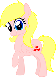 Size: 736x1005 | Tagged: safe, artist:zombietator, oc, oc only, oc:claire, pegasus, pony, eyelashes, female, mare, pegasus oc, raised hoof, simple background, smiling, solo, transparent background, wings