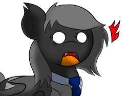 Size: 1024x768 | Tagged: safe, artist:tranzmuteproductions, oc, oc only, oc:tranzmute, bat pony, pony, :o, bat pony oc, bat wings, bust, clothes, necktie, open mouth, shocked, simple background, solo, suit, transparent background, white eyes, wings