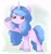 Size: 1542x1628 | Tagged: safe, artist:ginmaruxx, izzy moonbow, pony, unicorn, g5, my little pony: a new generation, abstract background, bracelet, female, jewelry, mare, raised hoof, solo, unshorn fetlocks