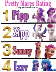 Size: 720x920 | Tagged: safe, izzy moonbow, pipp petals, sunny starscout, zipp storm, earth pony, pegasus, pony, unicorn, g5, my little pony: a new generation, op has an opinion, opinion