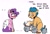 Size: 2048x1377 | Tagged: safe, artist:lrusu, hitch trailblazer, pipp petals, earth pony, pegasus, pony, rabbit, g5, my little pony: a new generation, spoiler:my little pony: a new generation, adorapipp, animal, blushing, critter magnet, cute, female, flirting, male, petting, ship:pitch, shipping, simple background, sitting, smooth as butter, stallion, straight