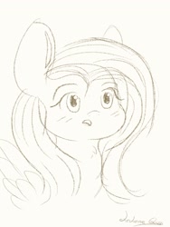 Size: 1536x2048 | Tagged: safe, artist:ledwine glass, fluttershy, pegasus, pony, g4, anime style, blushing, cute, daaaaaaaaaaaw, shyabetes, simple, simple background, sketch, slightly chubby, solo, surprised