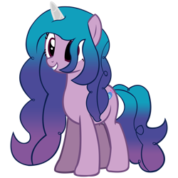 Size: 8000x8000 | Tagged: safe, artist:laszlvfx, izzy moonbow, pony, unicorn, g4, g5, my little pony: a new generation, absurd resolution, female, g5 to g4, gradient mane, gradient tail, horn, mare, simple background, smiling, solo, standing, tail, transparent background, vector