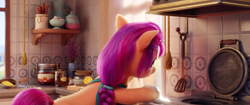 Size: 1920x804 | Tagged: safe, screencap, sunny starscout, earth pony, pony, g5, my little pony: a new generation, spoiler:my little pony: a new generation, 3d, female, kitchen, mare, solo