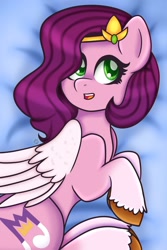 Size: 1000x1500 | Tagged: safe, artist:sweet cream, pipp petals, pegasus, pony, g5, adorapipp, cute, female, looking up, lying down, solo