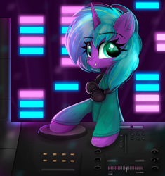 Size: 1880x2003 | Tagged: safe, artist:janelearts, oc, oc only, pony, unicorn, female, headphones, mare, solo, turntable