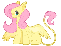 Size: 1024x768 | Tagged: safe, artist:diiscoo, fluttershy, pegasus, pony, g4, blushing, chest fluff, cute, female, leonine tail, looking at you, mare, outline, shyabetes, simple background, sitting, solo, spread wings, transparent background, wavy mouth, wings, wings down